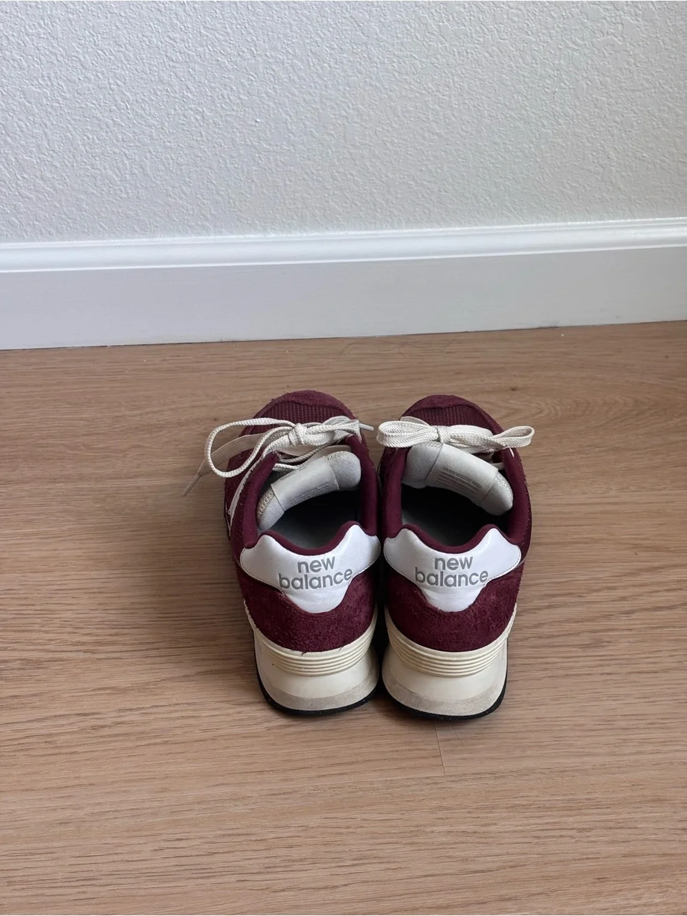 New Balance 574 Women's Maroon/burgundy/crimson and White Low-Top Sneakers
